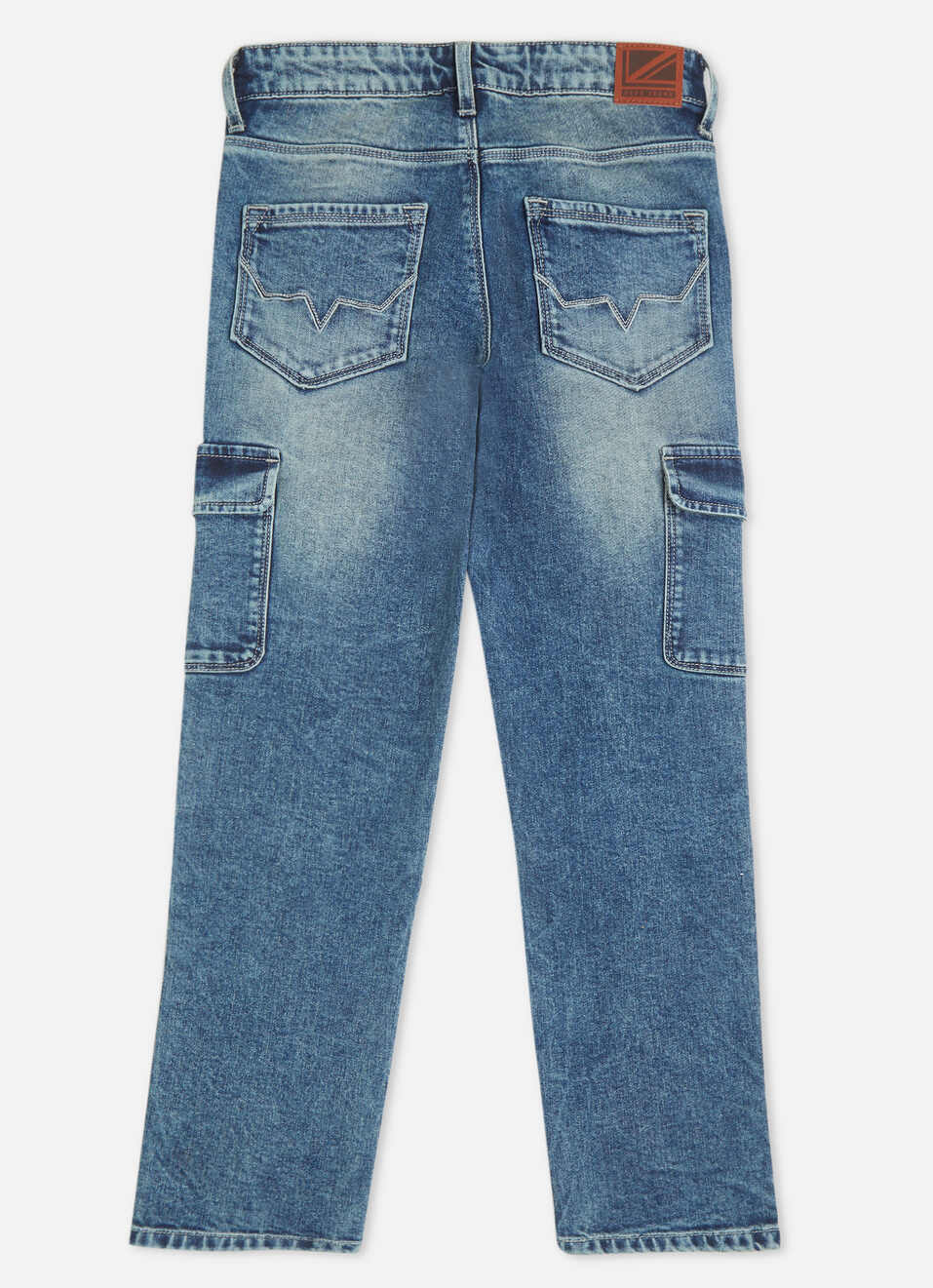 Boys  Blue Mid Waist Wide Leg Jeans, , large image number 1