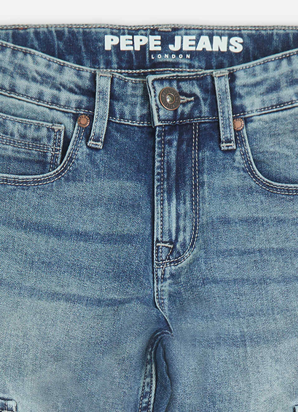 Boys  Blue Mid Waist Wide Leg Jeans, , large image number 2