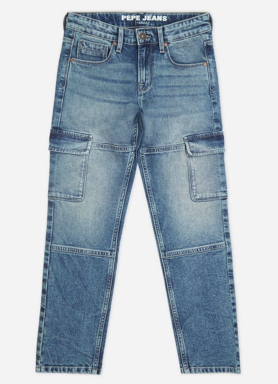 Boys  Blue Mid Waist Wide Leg Jeans, , large image number 0