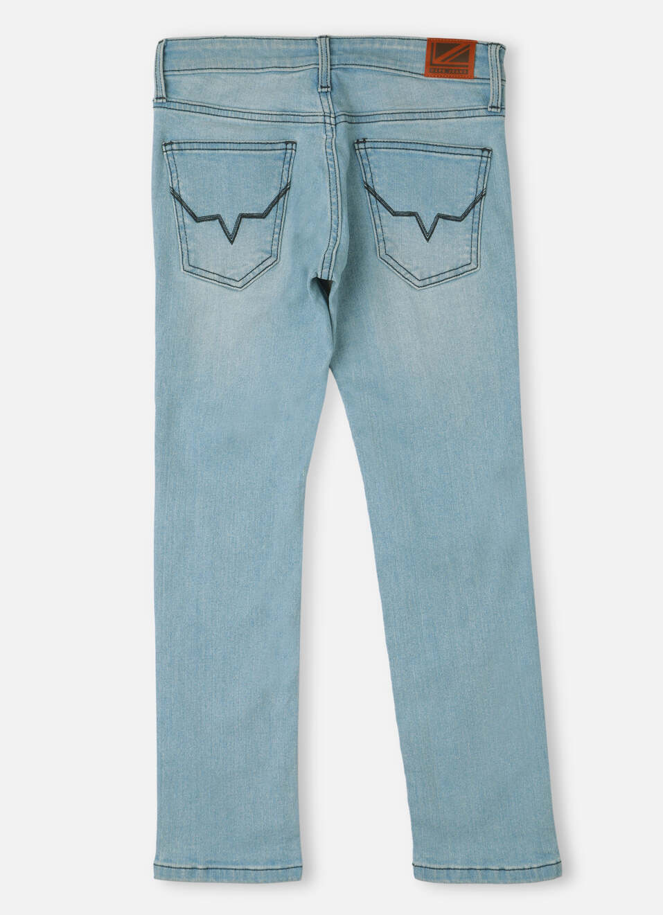 Boys Rivet Blue Mid Waist Straight Jeans, , large image number 1