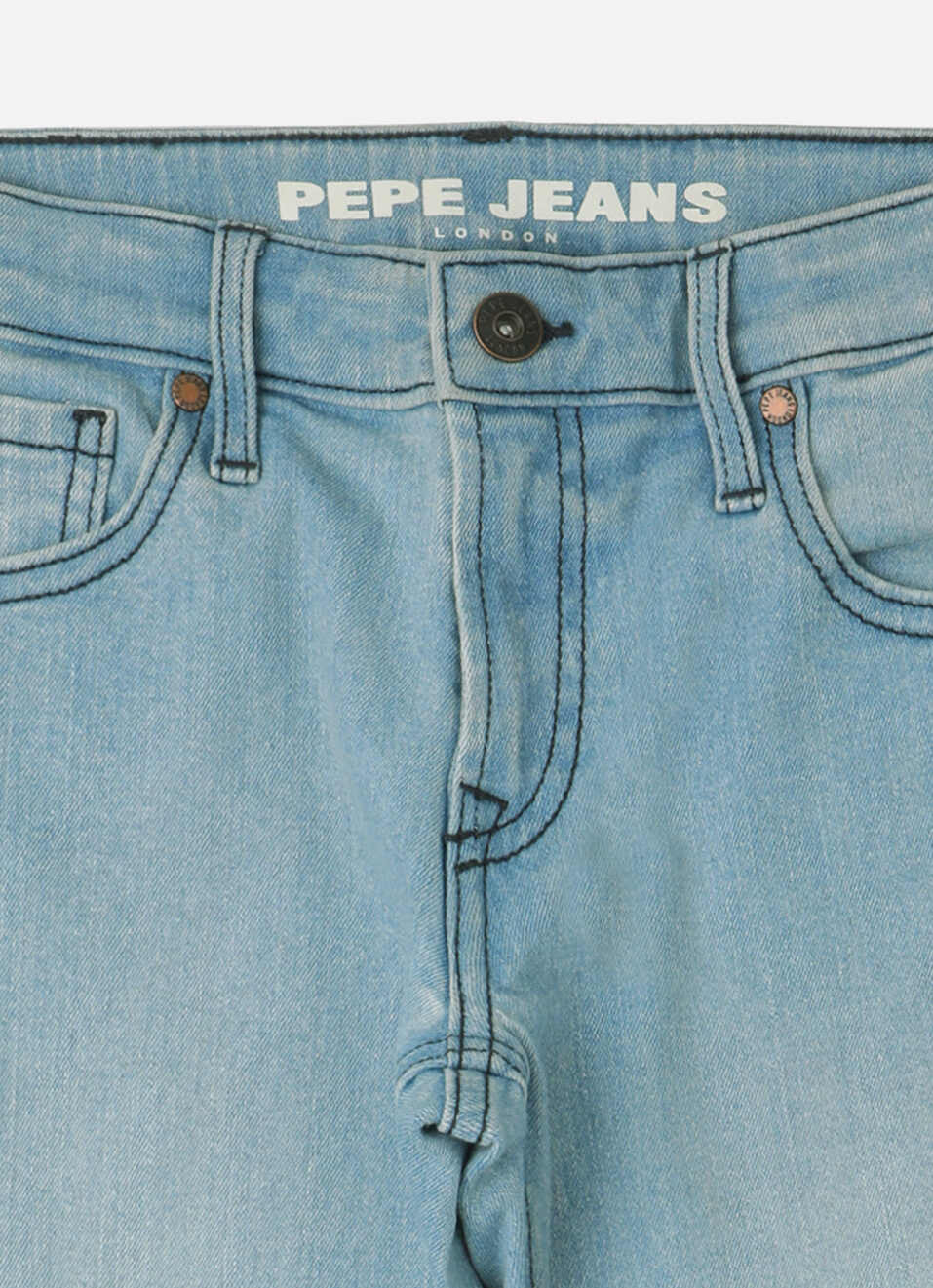 Boys Rivet Blue Mid Waist Straight Jeans, , large image number 2