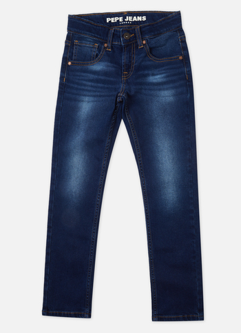 Boys Blue Mid Rise Slim Jeans