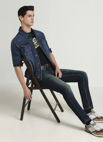 Chinox Blue Mid Waist Gymindigo Jeans | Pepe Jeans India