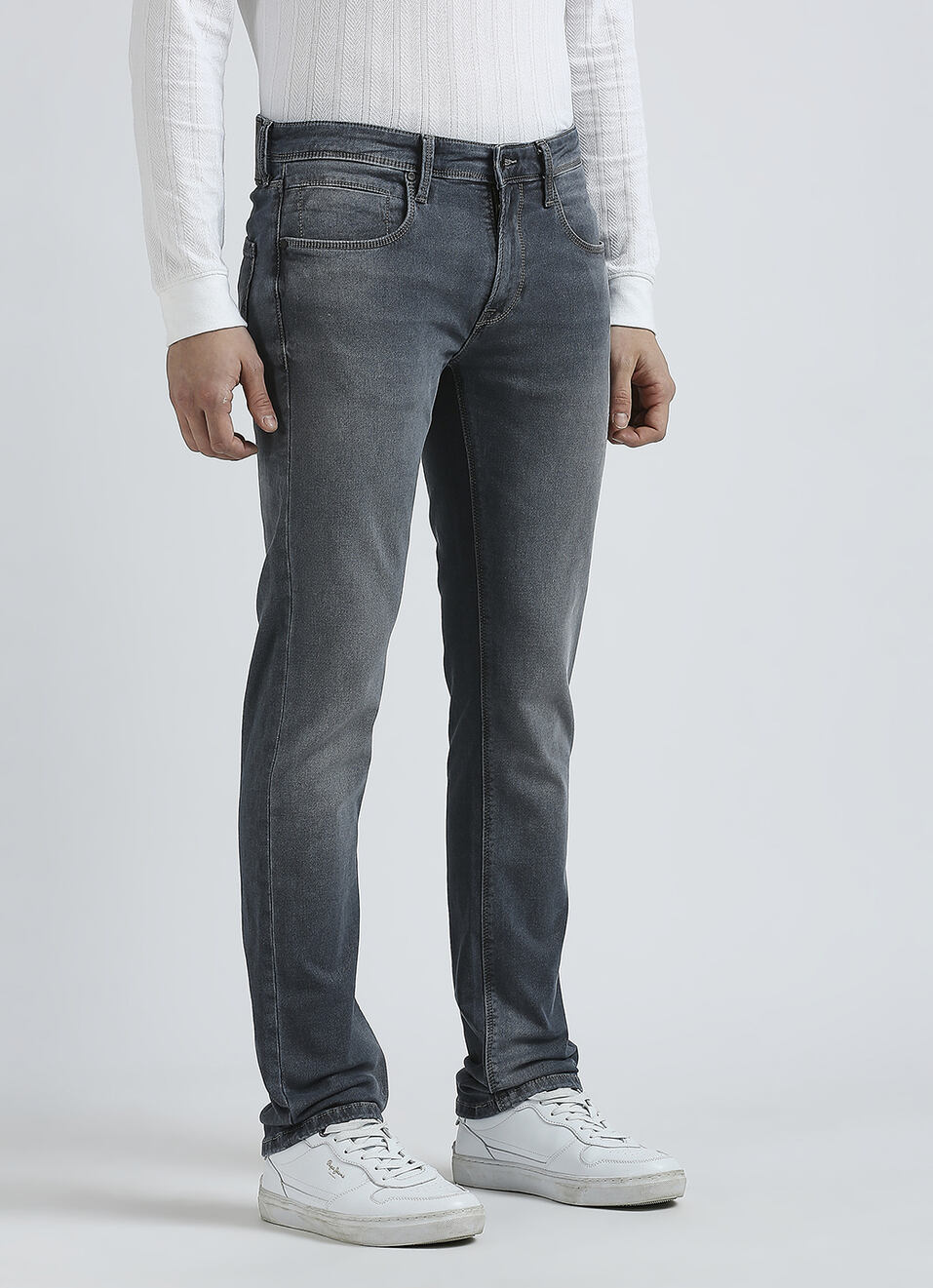 Vapour Grey Mid Waist Jeans, , large image number 5