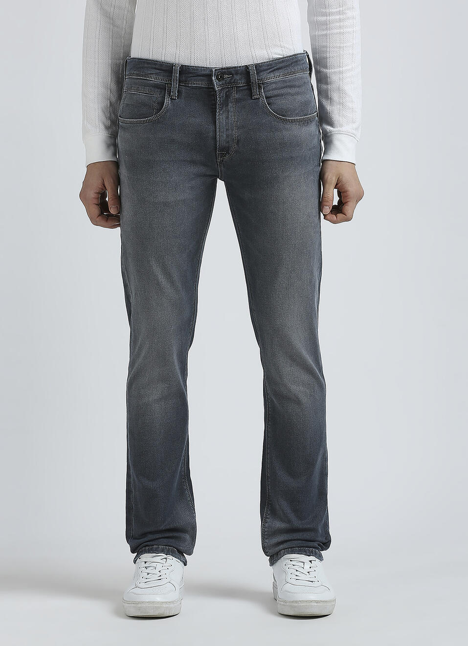 Vapour Grey Mid Waist Jeans, , large image number 6