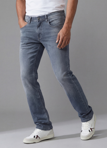 Holborne Grey Mid Rise Straight Jeans