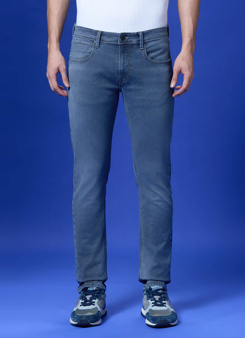 Danial Grey Low Rise Tapered Jeans, , large image number 6
