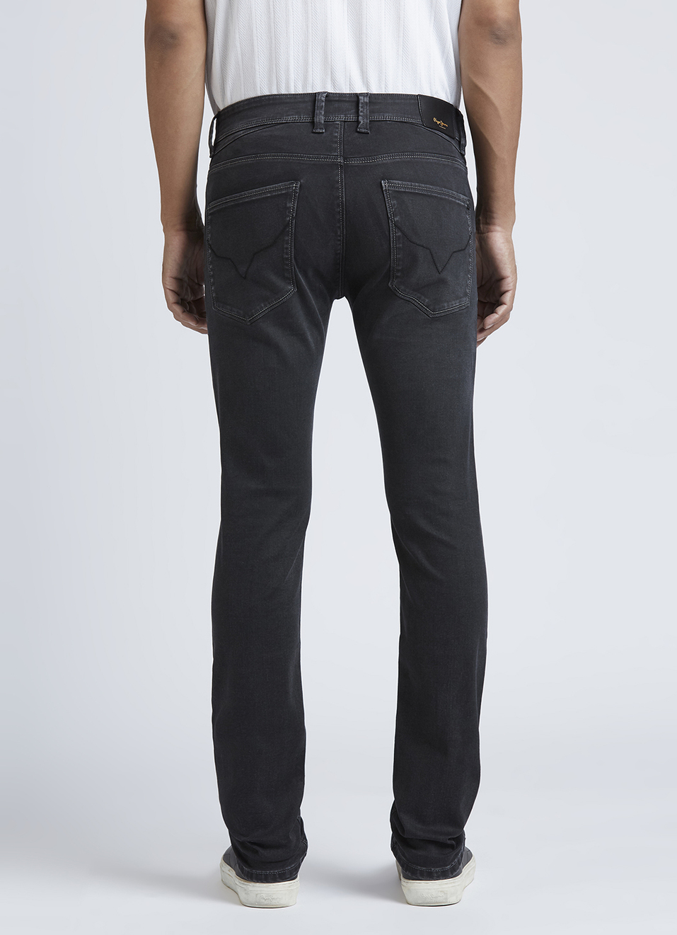 Vapour Black Mid Rise Slim Powerflex Jeans, , large image number 3