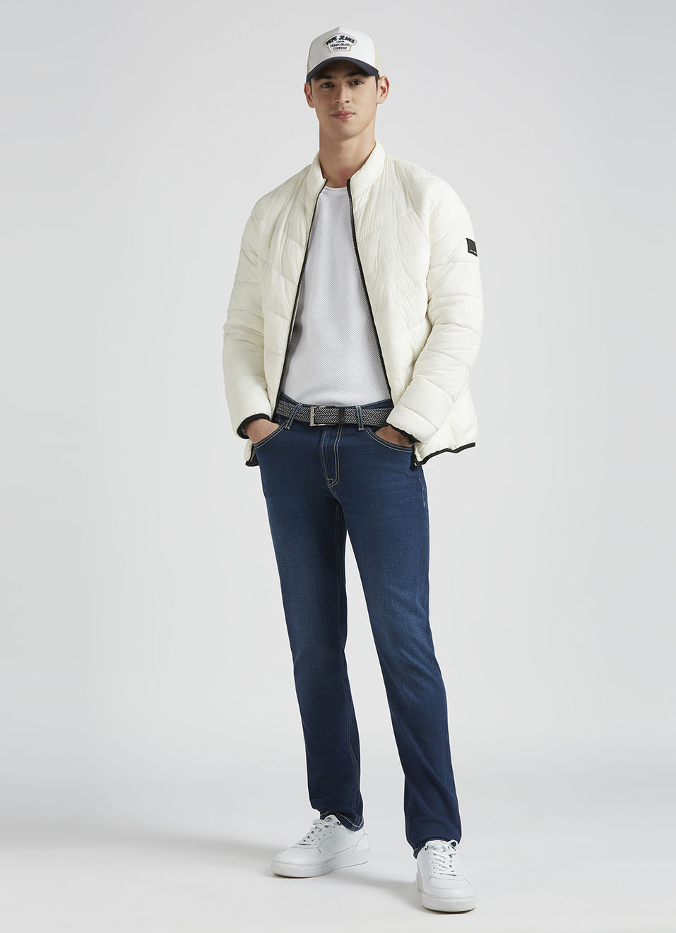 Danial Blue Low Rise Tapered Jeans, , large image number 1