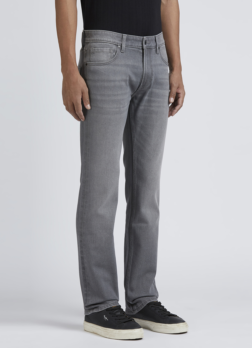 Holborne Grey Holborne Mid Rise Straight Jeans, , large image number 4