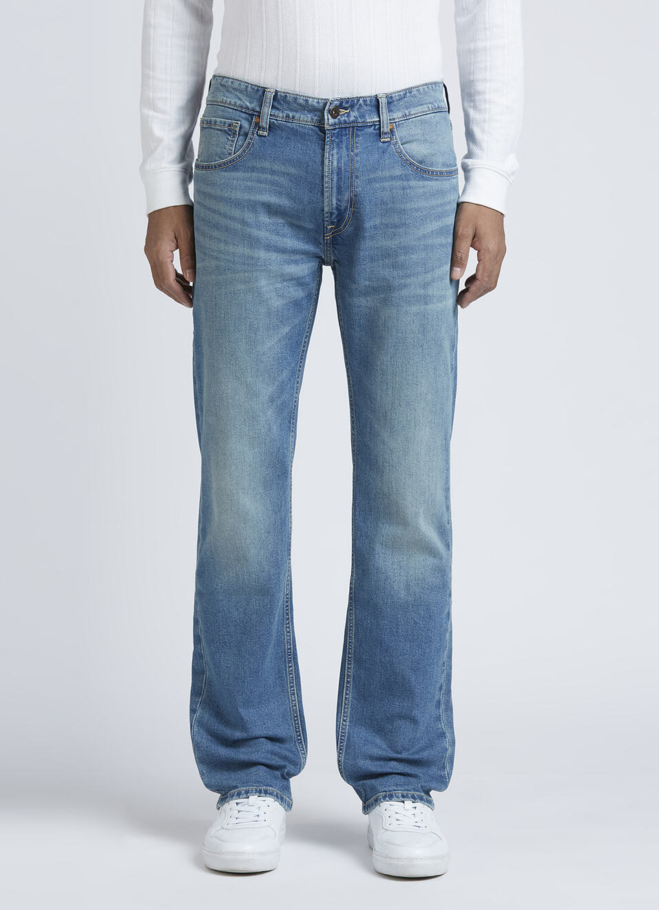 Holborne Blue Mid Rise Straight Jeans, , large image number 2