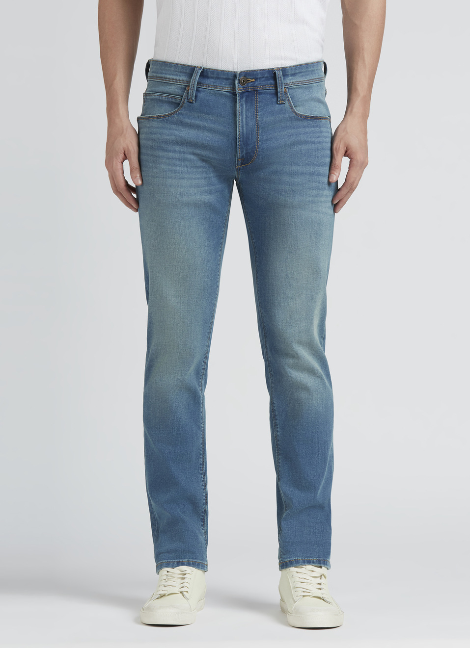 Danial Blue Low Rise Tapered Jeans, , large image number 1