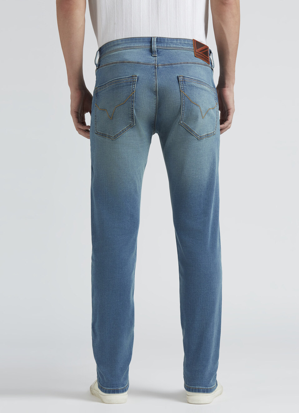 Danial Blue Low Rise Tapered Jeans, , large image number 2