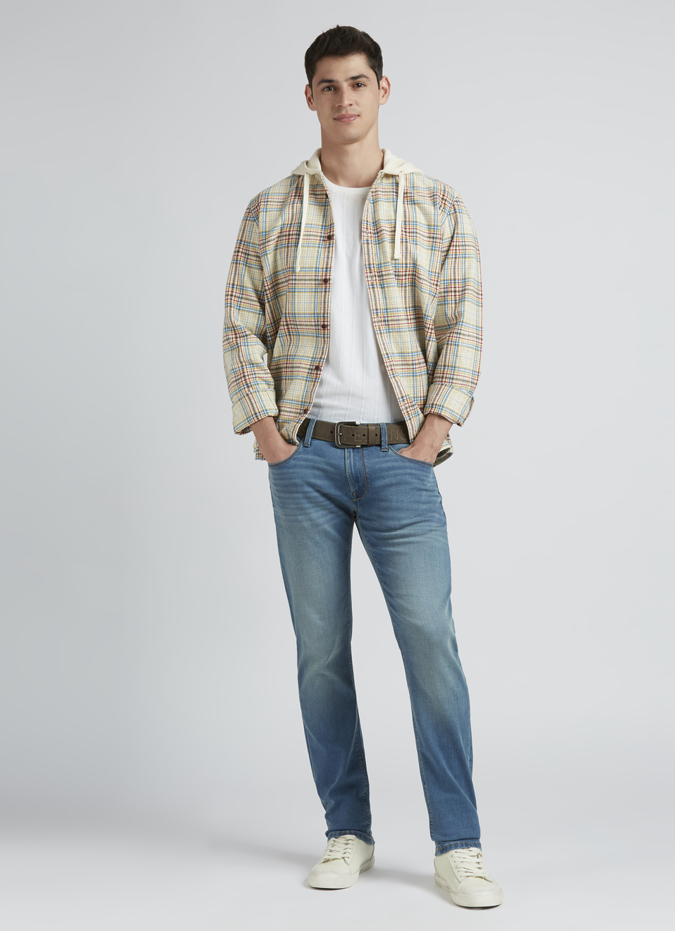 Danial Blue Low Rise Tapered Jeans, , large image number 0
