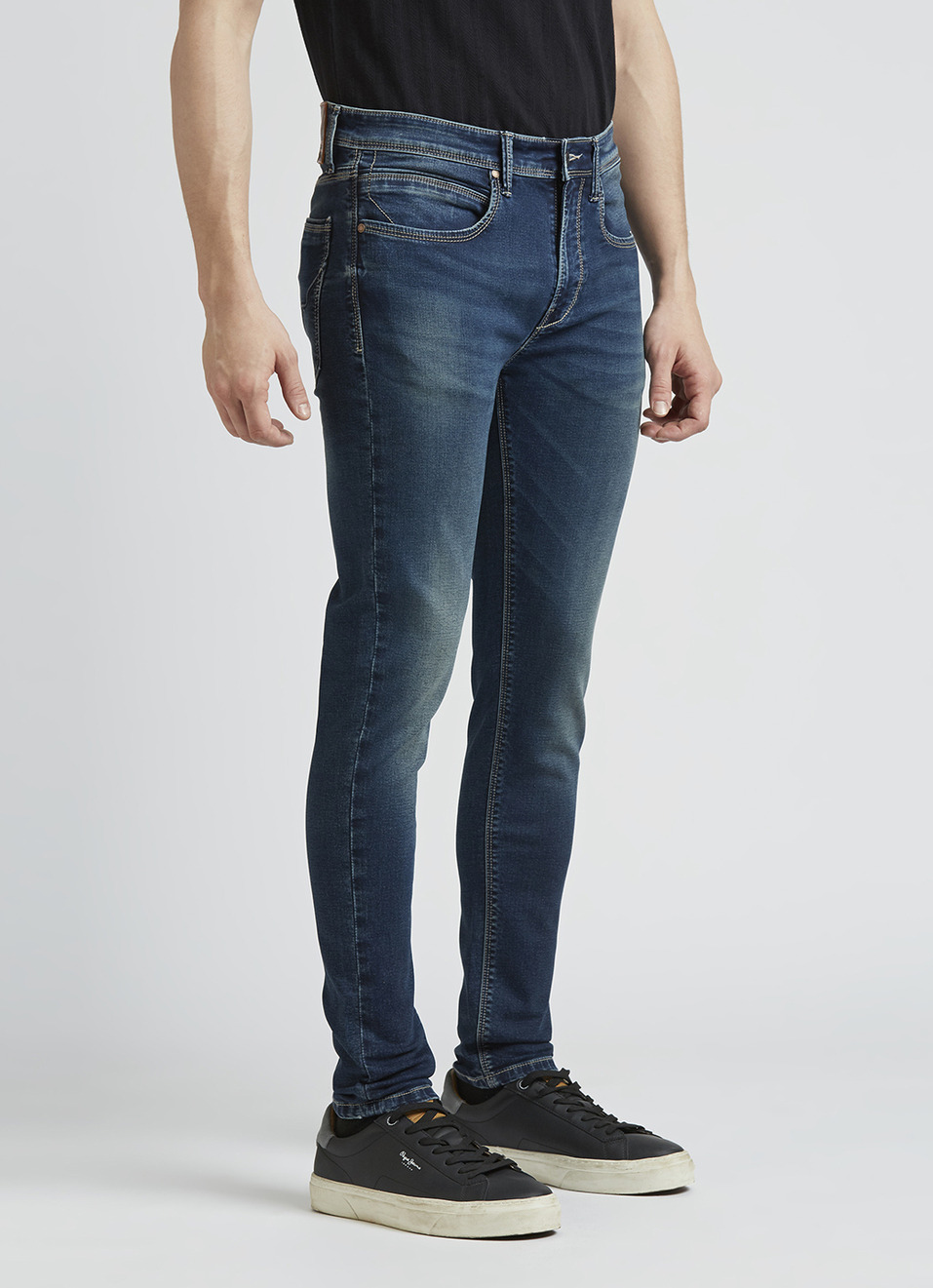 Chinox Blue Mid Rise Tapered Gymindigo Jeans, , large image number 6