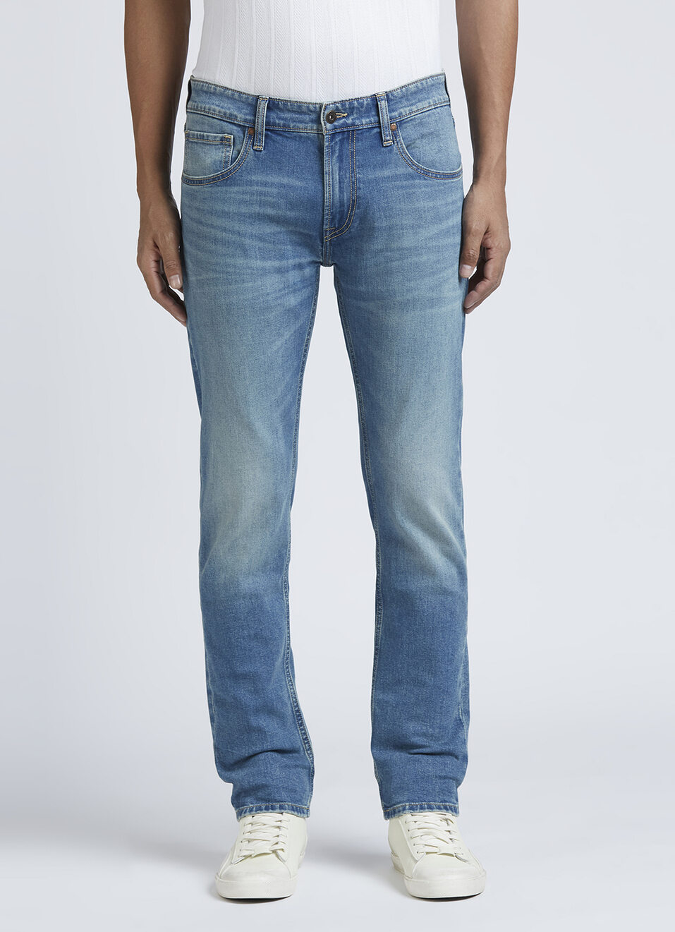 Danial Blue Low Rise Tapered Jeans, , large image number 5