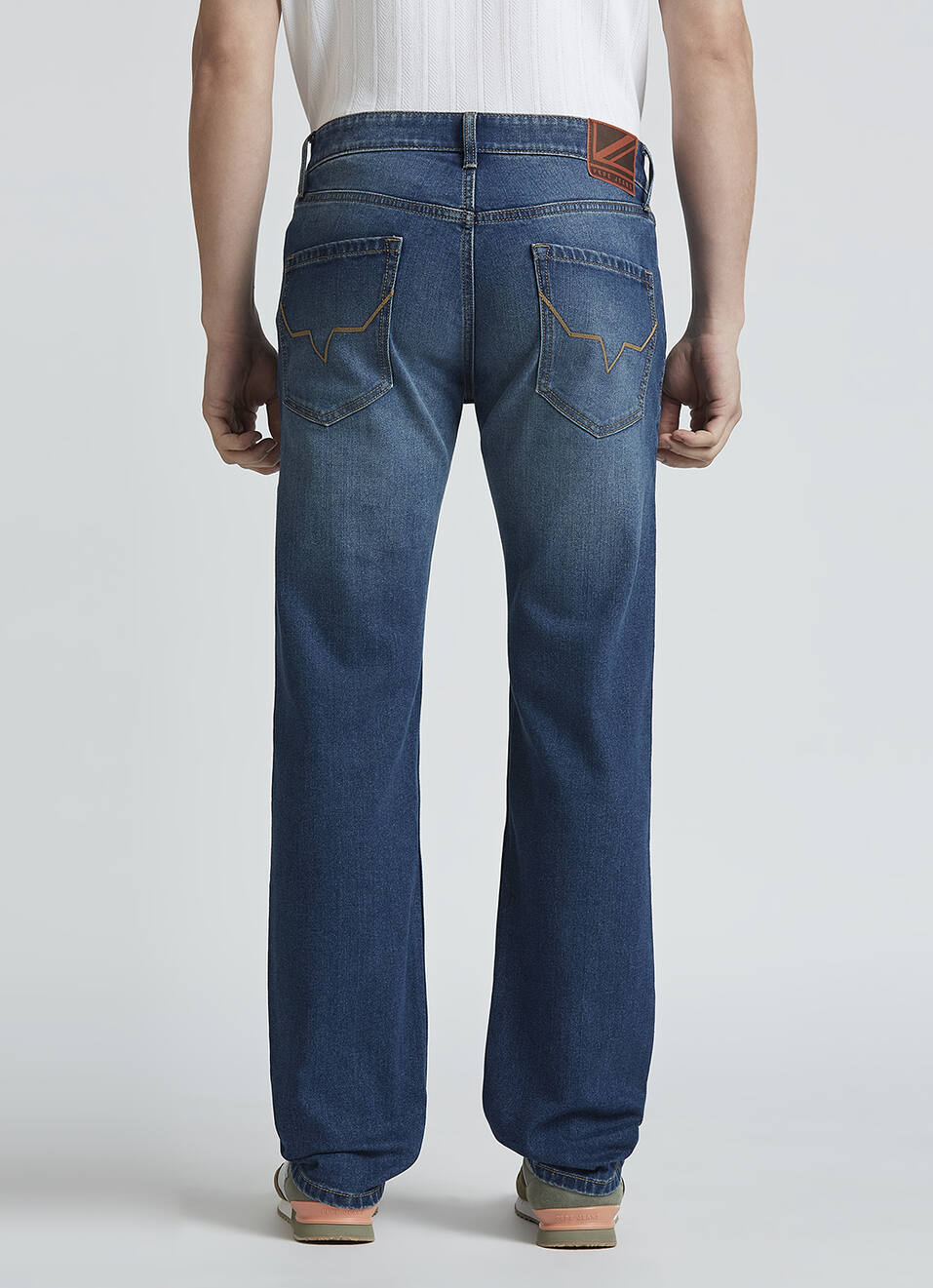 Holborne Blue Mid Rise Straight Jeans, , large image number 3