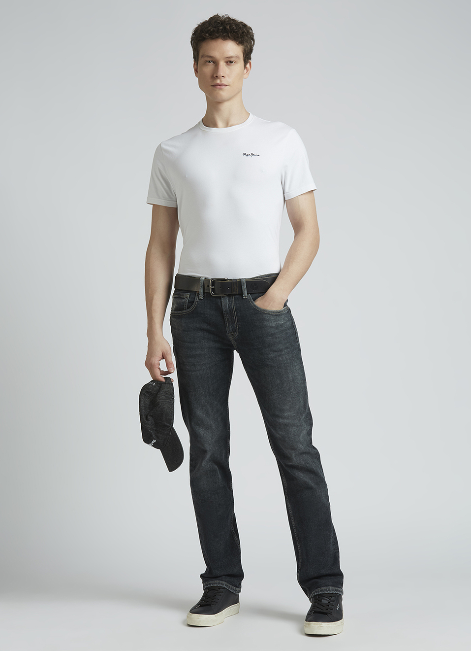 Holborne Grey Mid Rise Straight Jeans, , large image number 6