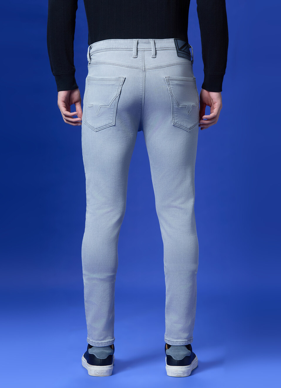 Chinox Grey Mid Rise Tapered Gymindigo Jeans, , large image number 2