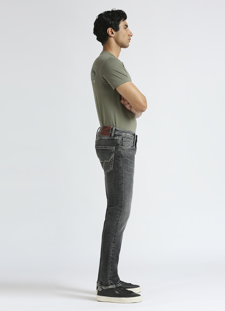 Danial Grey Low Waist Tapered Jeans, , large image number 5