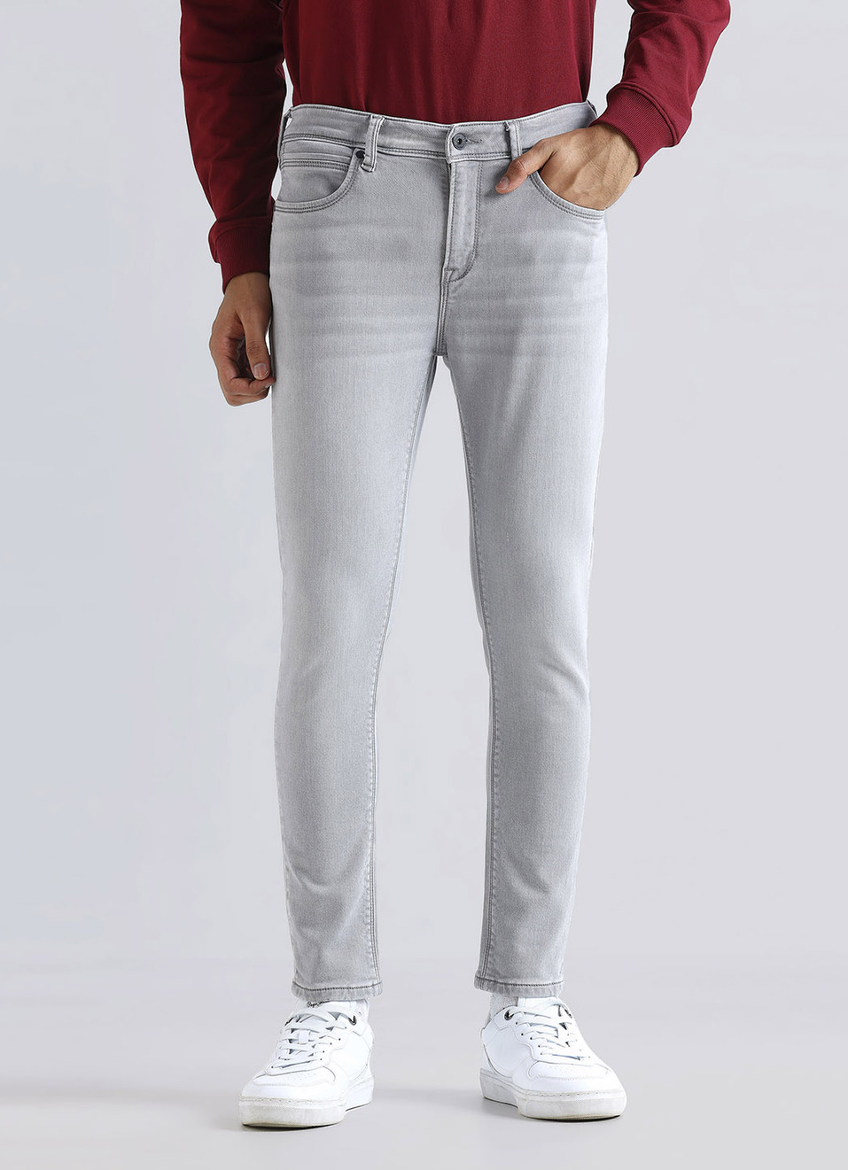 Oliver Grey Mid Rise Skinny Gymindigo Jeans, , large image number 2