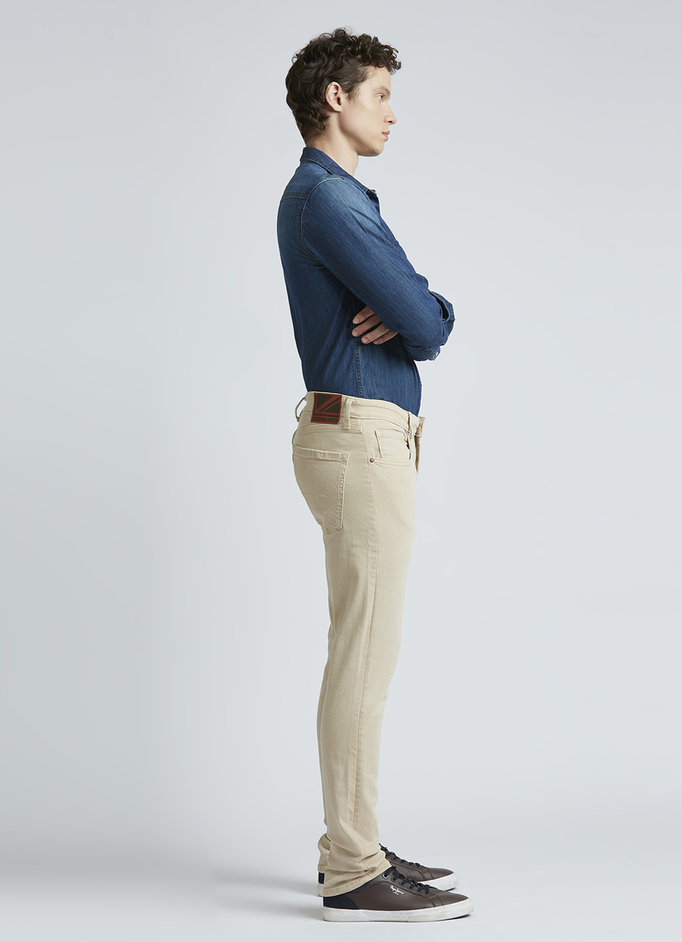 Vapour Beige Mid Rise Jeans, , large image number 5