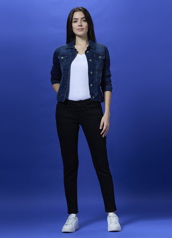 Women Black Mid Waist Skinny Jeans