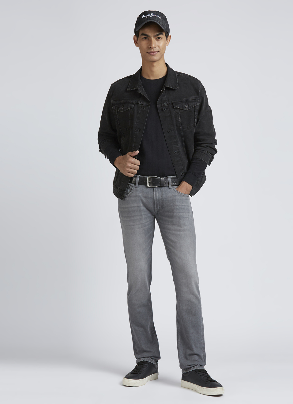 Vapour Grey Mid Waist Jeans, , large image number 0