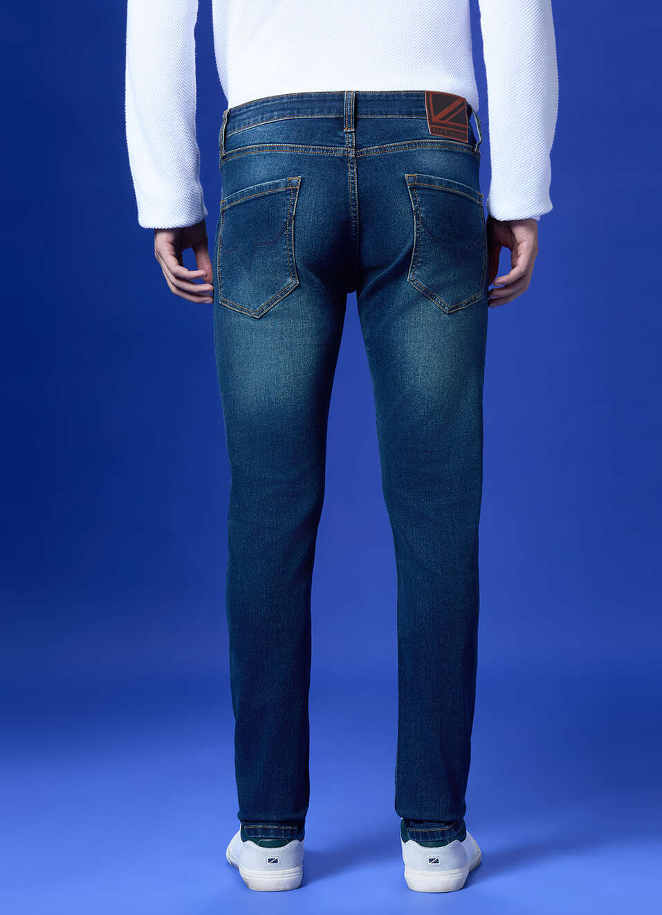 Danial Blue Low Rise Tapered Jeans, , large image number 1