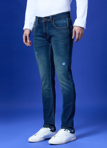 Danial Blue Low Rise Tapered Jeans