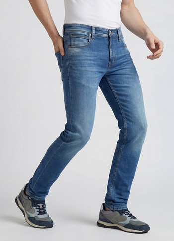 Vapour Blue Mid Rise Powerflex Jeans