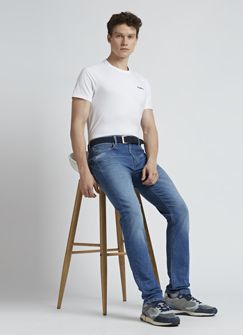 Vapour Blue Mid Rise Powerflex Jeans