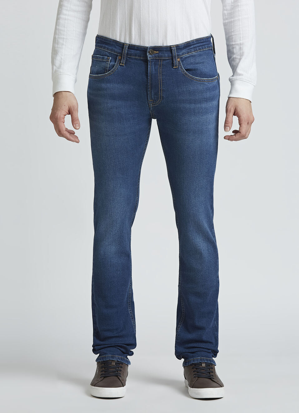 Vapour Blue Mid Rise Slim Jeans, , large image number 1