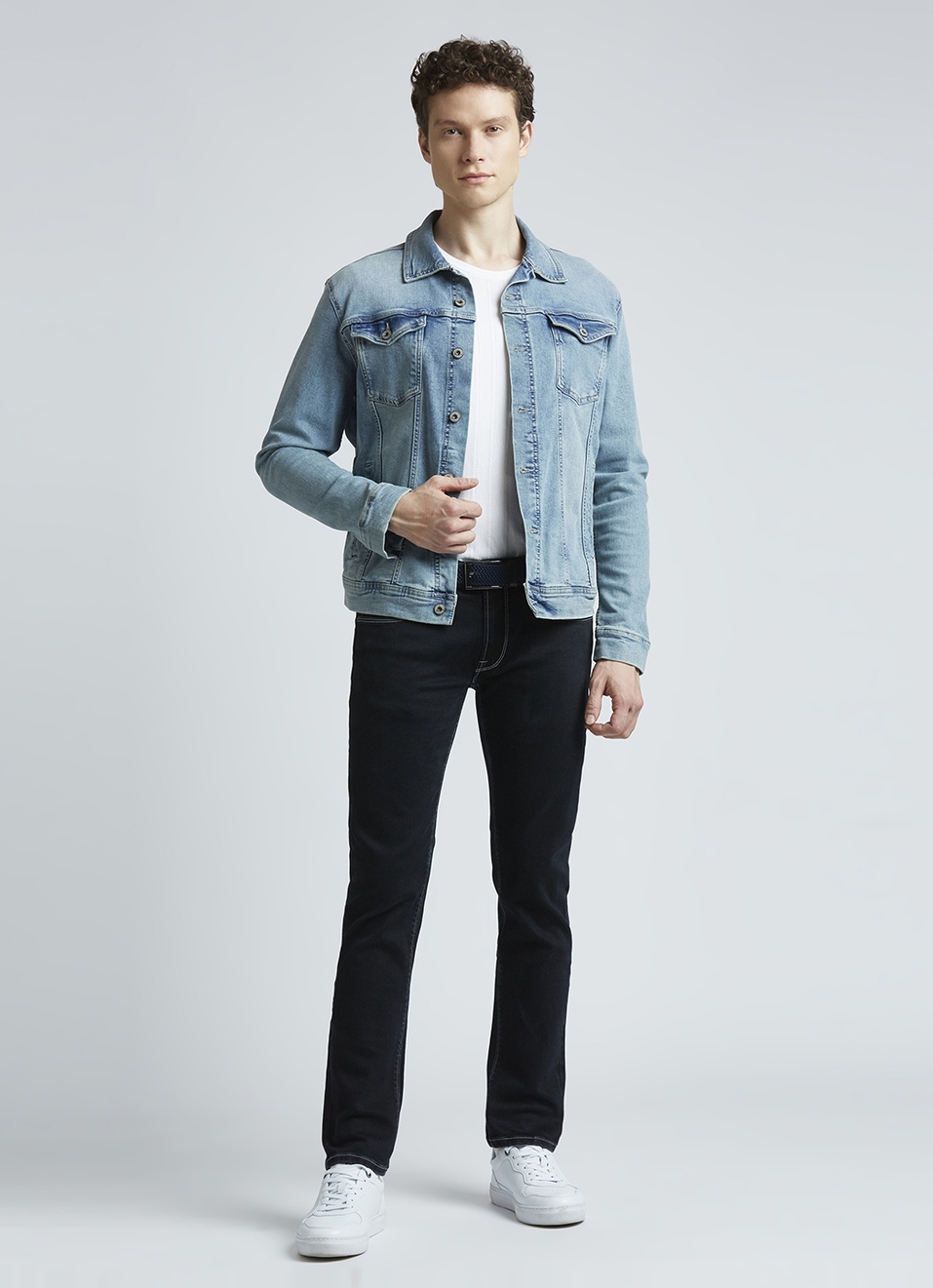 Danial Black Low Rise Tapered Jeans, , large image number 1