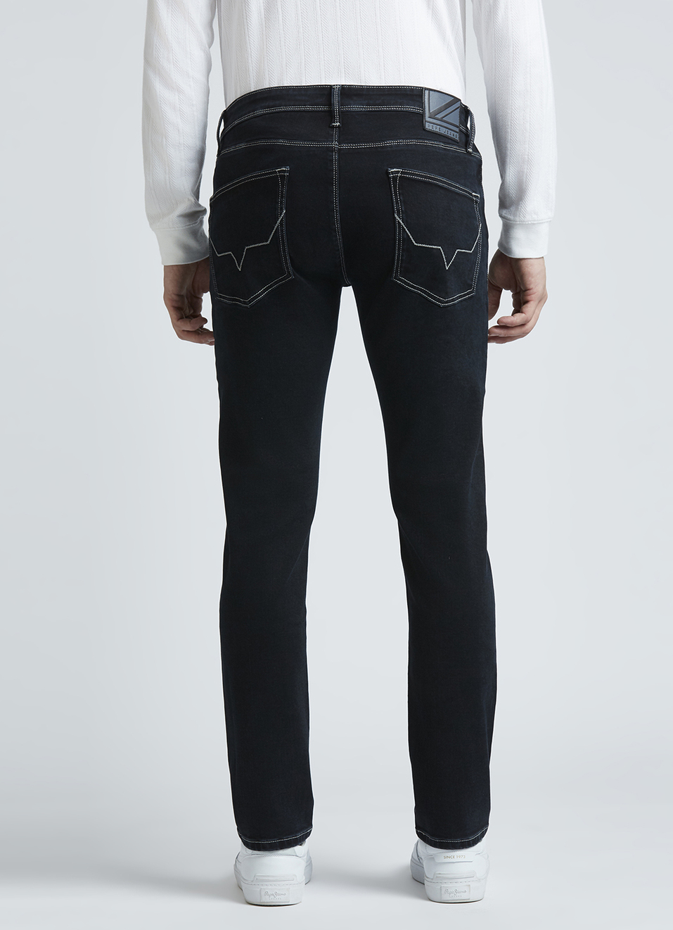 Danial Black Low Rise Tapered Jeans, , large image number 3