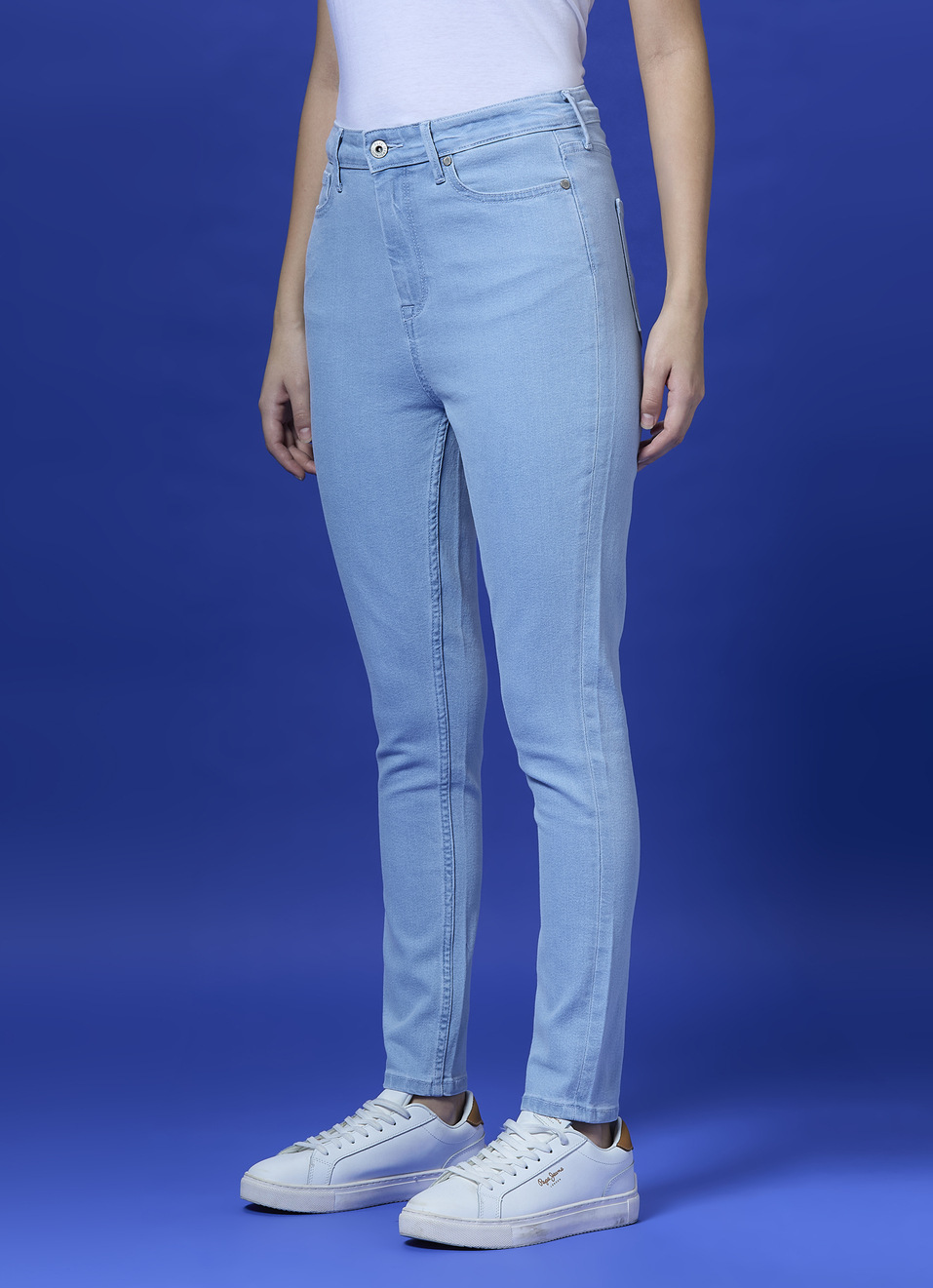 Women Blue High Waist Skinny Jeans, , large image number 3