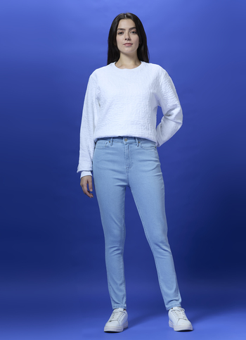 Women Blue High Waist Skinny Jeans