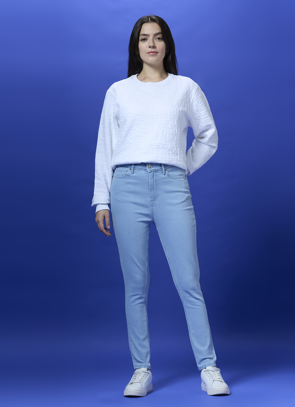 Women Blue High Waist Skinny Jeans, , large image number 0
