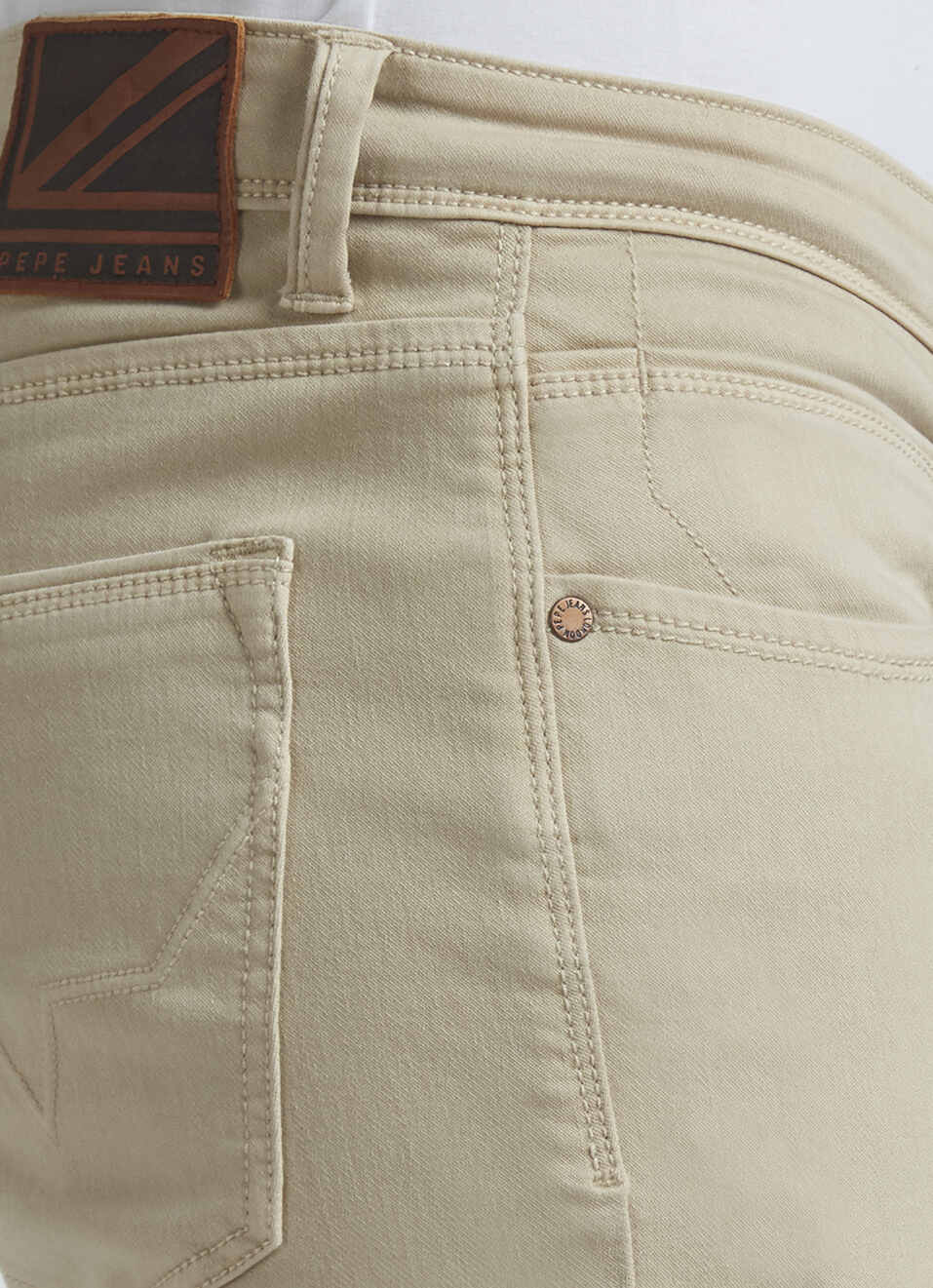 Chinox Beige Mid Waist Gymindigo Jeans, , large image number 4