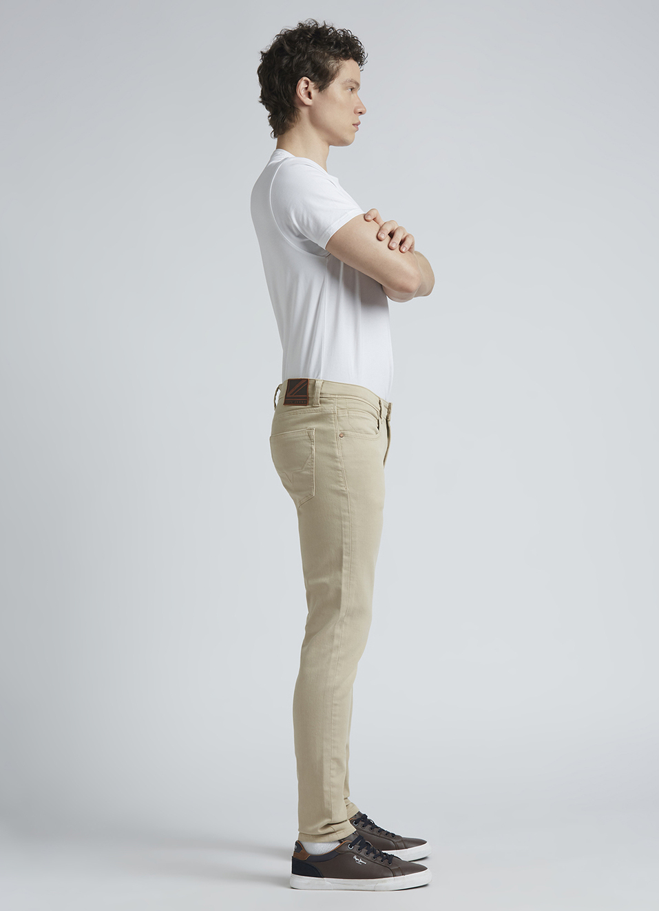 Chinox Beige Mid Waist Gymindigo Jeans, , large image number 5