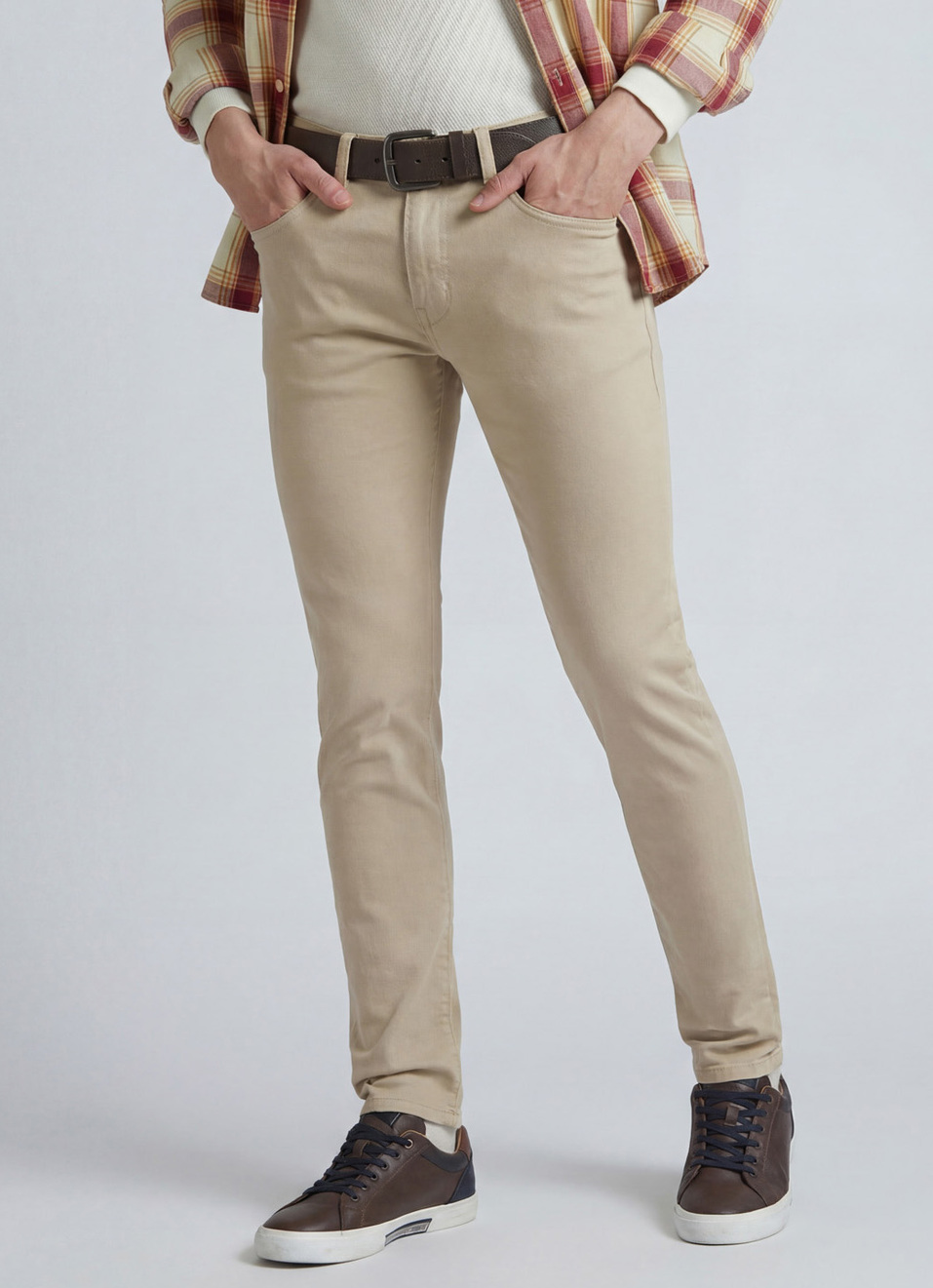 Chinox Beige Mid Waist Gymindigo Jeans, , large image number 0