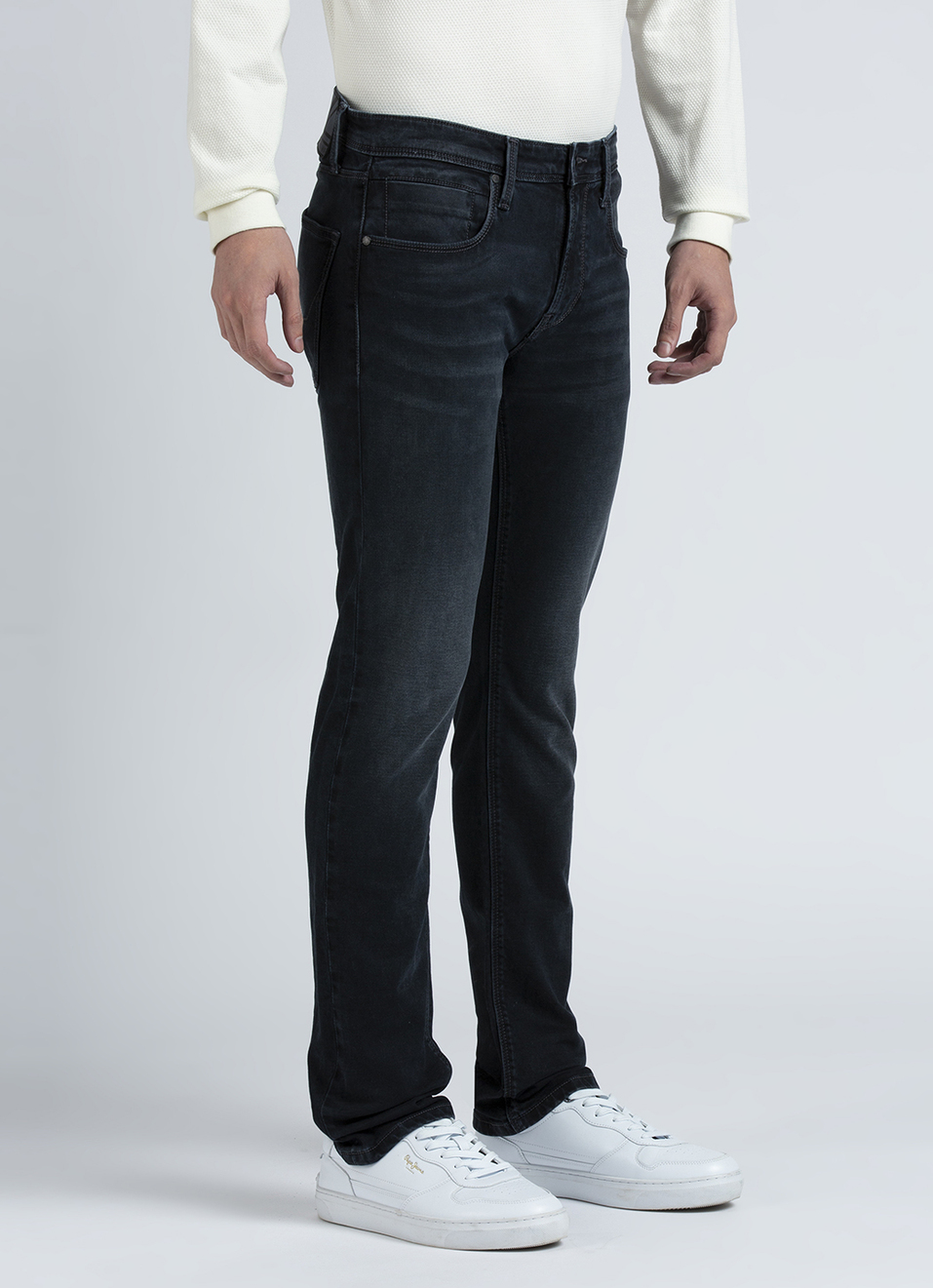 Vapour Black Mid Waist Jeans, , large image number 6