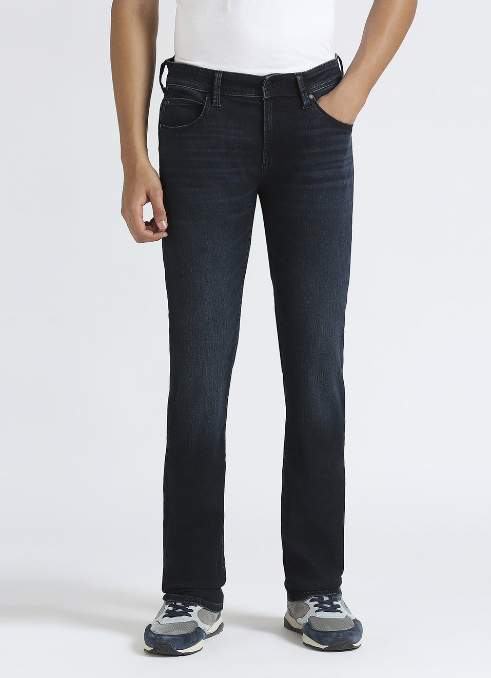 Vapour Blue Mid Waist Powerflex Jeans, , large image number 2