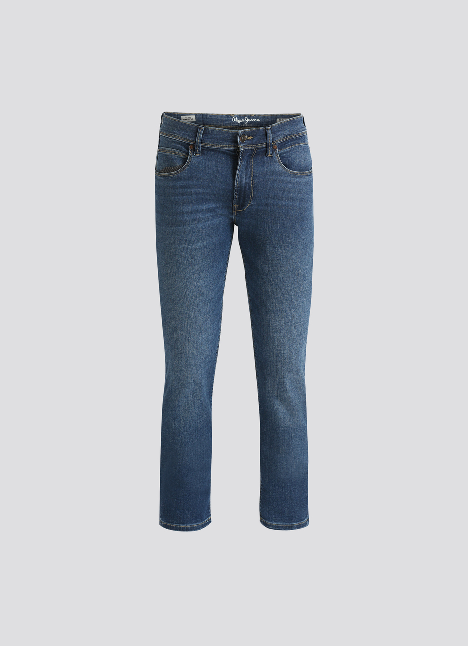 Vapour Blue Mid Waist Powerflex Jeans, , large image number 5