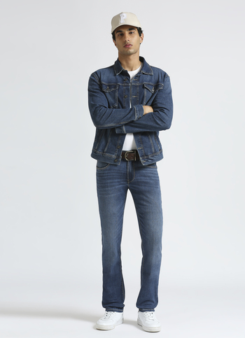 Vapour Blue Mid Waist Powerflex Jeans