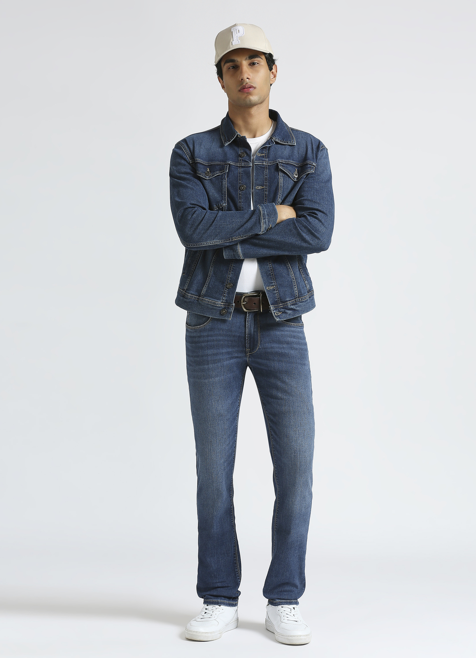 Vapour Blue Mid Waist Powerflex Jeans, , large image number 0
