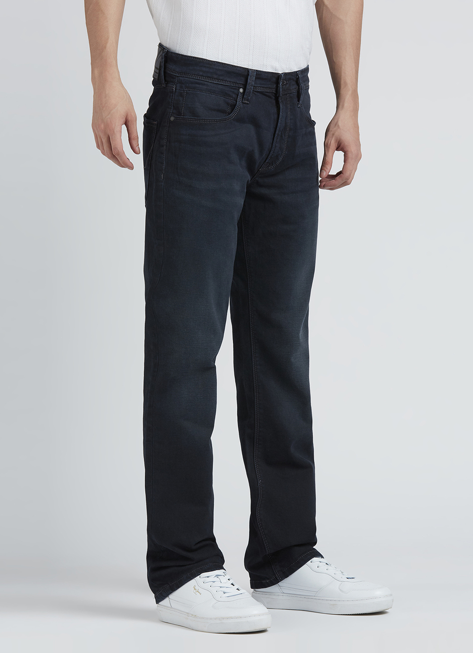 Holborne Black Mid Rise Straight Jeans, , large image number 5