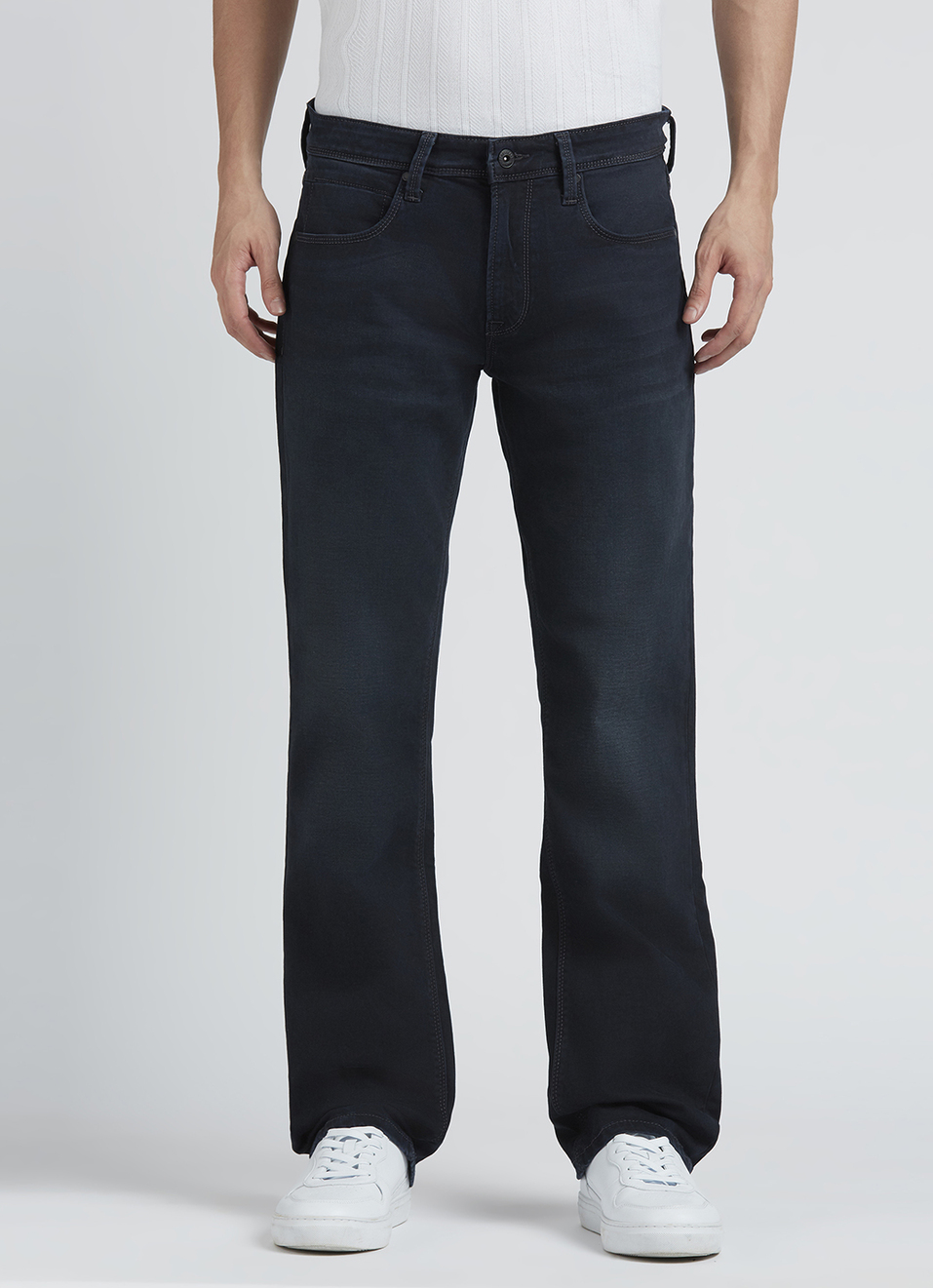 Holborne Black Mid Rise Straight Jeans, , large image number 6