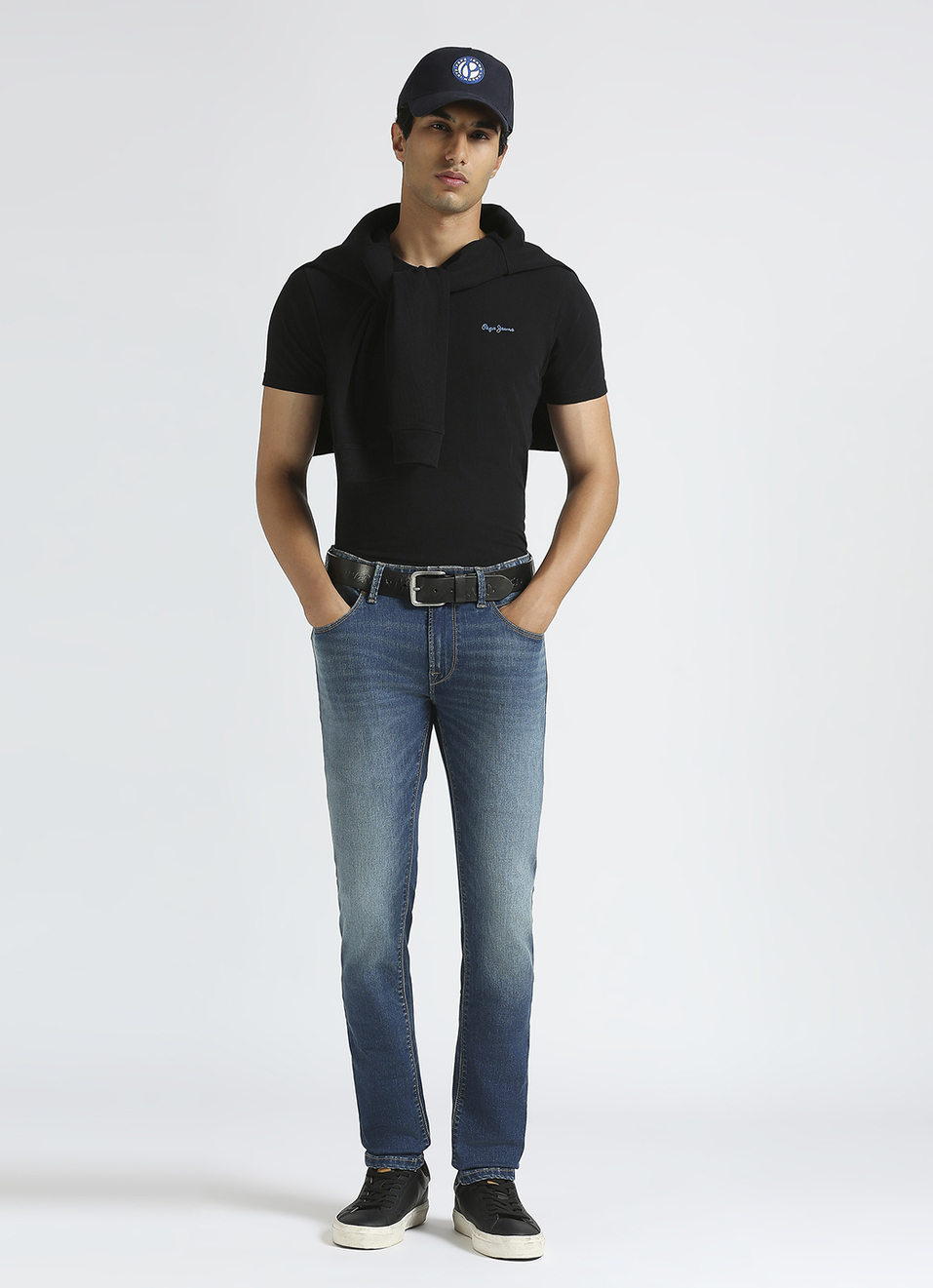 Vapour Blue Mid Waist Powerflex Jeans, , large image number 1