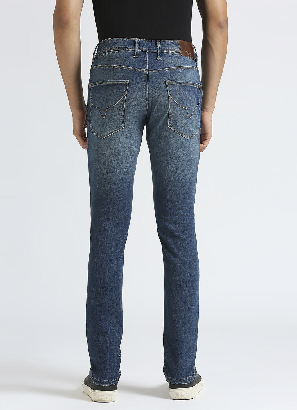 Vapour Blue Mid Waist Powerflex Jeans, , large image number 3